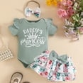 thumbnail image 2 of mgoYE Newborn Baby Girl Clothes Infant Ruffles Romper Shorts Set 3 6 9 12 18 Month Floral Summer Outfits Cute Baby Clothes Girl Size 12-18 Months, 2 of 7