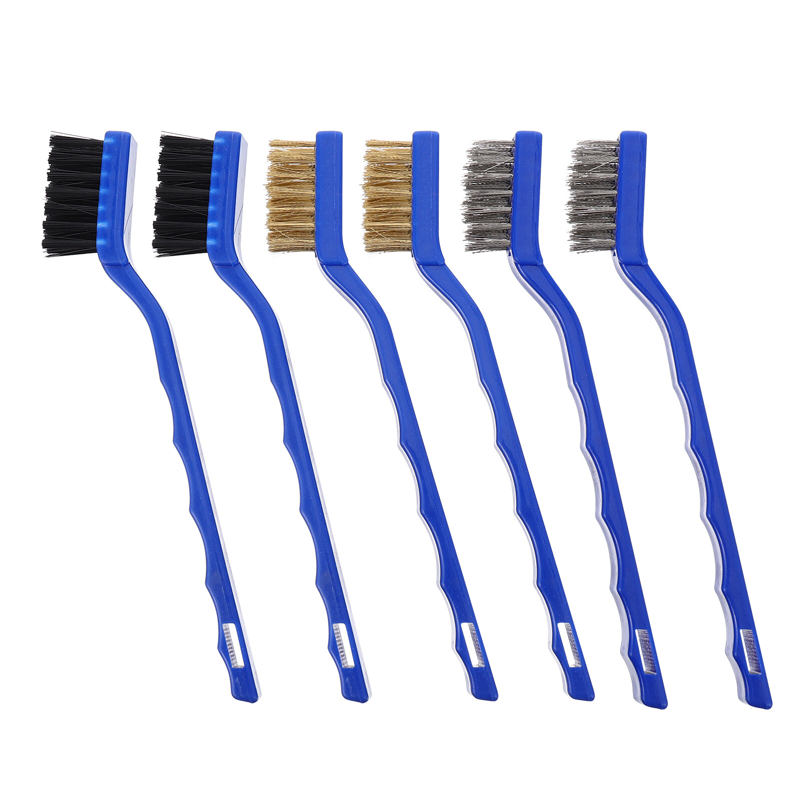 6Pcs Mini Wire Brush Wire Scratch Brush Curved Handle Wire Bristle