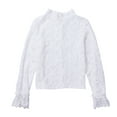 thumbnail image 2 of Txlixc Camisa Femenina, Blusa de Manga Larga con Cuello Simulado Floral de Encaje para Mujer,Blanco, S/M/L/XL Txlixc  Estilo de ocio, 2 of 7