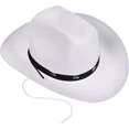 thumbnail image 1 of Sombrero vaquero JAMW de fieltro blanco para hombre y mujer, 1 of 4