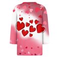 thumbnail image 5 of Fgvctg Valentine's Day Spring Shirts for Women Casual 3/4 Length Sleeve Crewneck Shirt Comfortable Date Night Pullover Tops Loose Sweet Love Heart Graphic Half Sleeve Blouses Light pink XL, 5 of 5