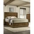 thumbnail image 4 of Transitional Style Walnut 1pc Full Size Bed Engineering Wood Bedroom Furniture High Headboard, 4 of 9