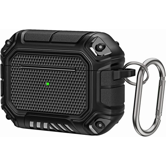 For AirPods Pro 2nd Generation Case 2022, Stylish Case with Keychain, Full Body Shockproof TPU Soft Shell Protective Cover, Front LED Visible for AirPod Pro 2, Elegant Black