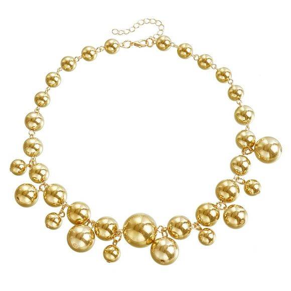 Hearth & Gear Exaggerated Large Beaded Short Choker For Women Punk Temperament Beaded Choker For Hot Girls Pearl Necklace Layering Necklaces Pack And Pearl Necklace Rose Pearl Necklace Necklace Women