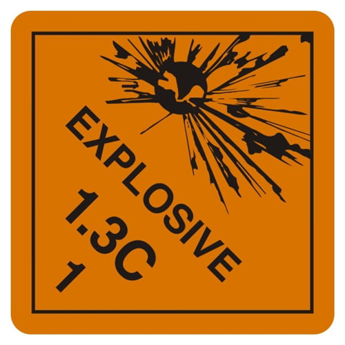 Explosives 1.4G Hazmat Labels 4x4 Inch 500 Adhesive Labels Hazard Class 1 D.O.T 
