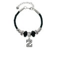 thumbnail image 2 of Delight Jewelry Black Nickeltone Crystal Initial - Z - Beaded Border - Daughter Celtic Knot Leather Bead Bracelet, 7"+2" Extender, 2 of 4