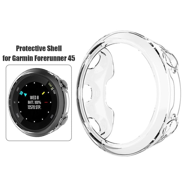 Funda protectora para Garmin Forerunner 45 Smartwatch Marco de cubierta de TPU transparente Ndcxsfigh Para estrenar
