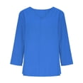 thumbnail image 6 of Babysbule Lightweight Breathable V-Neck 3/4 Sleeve Casual Blouse Women's Relaxed Fit Spring Summer Top, 6 of 7
