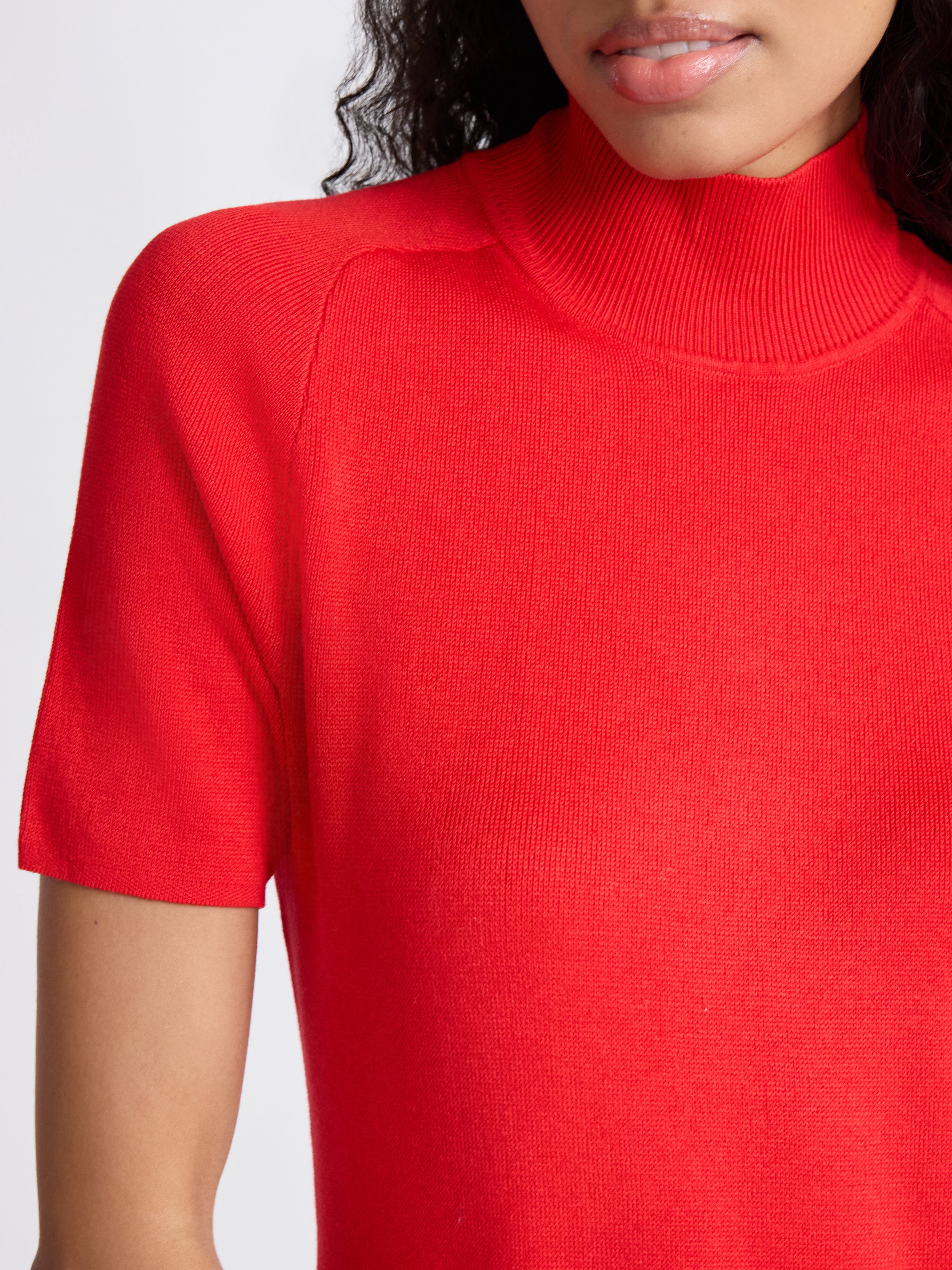 Free Assembly Women's Mock Neck Sweater Dress with Short Sleeves, Sizes XS-XXL