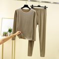 thumbnail image 2 of qolati Women's Pajamas Sets 2 Piece Fall Winter Warm Long Sleeve Crew Neck T-Shirts with Legging Pjs Sets Sleepwear Comfy Tow Piece Outfits Loungewear, 2 of 3