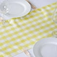 thumbnail image 2 of Efavormart Wholesale Gingham Checkered Polyester Dinner Table Top Wedding Catering Party Runner - WHITE / YELLOW - 14x108", 2 of 7