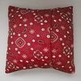 thumbnail image 2 of Cotton Bandanna Print Floral Decorative Throw Pillow/Sham Cushion Cover Red, 2 of 3