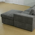 thumbnail image 6 of Aukfa 132" Oversized Sectional Sofa, 4 Seater Couch with Ottoman for Living Room, Microfiber, Gray, 6 of 10