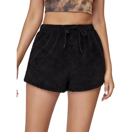 

AAJCBAJBH Women s Casual Fuzzy Pajama Shorts Fluffy Lounge Short Pants