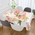thumbnail image 5 of Pink Flower Pattern Rectangle Tablecloth, Dust Proof Anti Wrinkle Wipeable Table Cloth Tabletop for of Dinner Kitchen Wedding Holiday Party 54"x54" Home Decor, 5 of 7