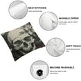 thumbnail image 4 of Nawypu Halloween  Pillow Covers Sugar Skull Flowers Gothic Design Skeleton All Saints Day Goth Throw Waist Pillow Cases Black White Home Sofa Couch Decor Cushion Cover 2pcs, 4 of 6
