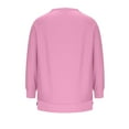 thumbnail image 4 of safuny Women's Oversized Sweatshirts with Side Slit Zipper Crewneck Long Sleeve Pullover Soft Tops Fall Clothes Pink _i M, 4 of 5