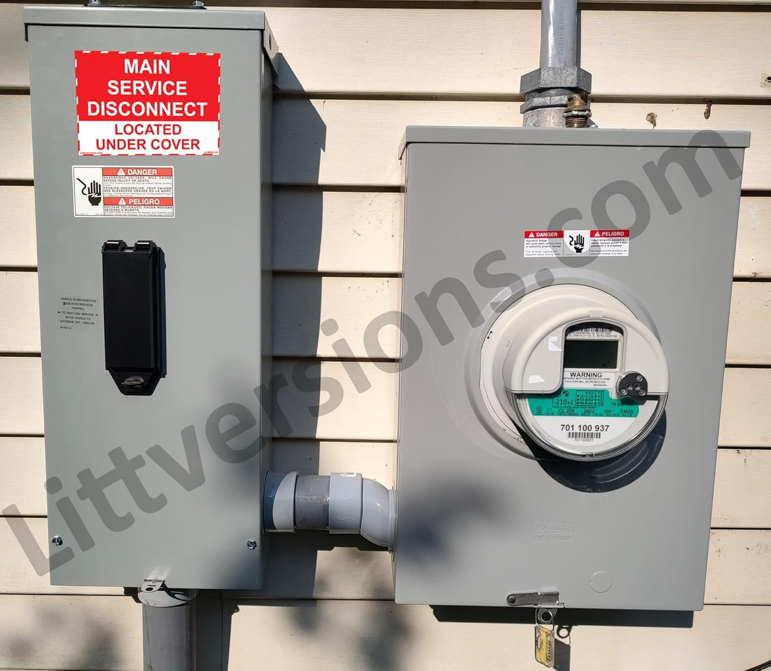 5" x 3.5" Main Service Disconnect Located Under Cover Labels Sign Sticker Electrical Vinyl EPA5AP