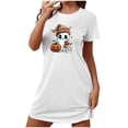 thumbnail image 2 of Ounisa Women's NIghtgown Pajamas Short Sleeve Fashion Halloween Cute Casual Printed Comfort Loose Short Nightdress, 2 of 3