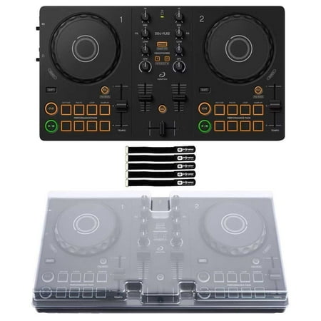 AlphaTheta DDJ-FLX2 Compact 2-Channel DJ Controller with Cover Package