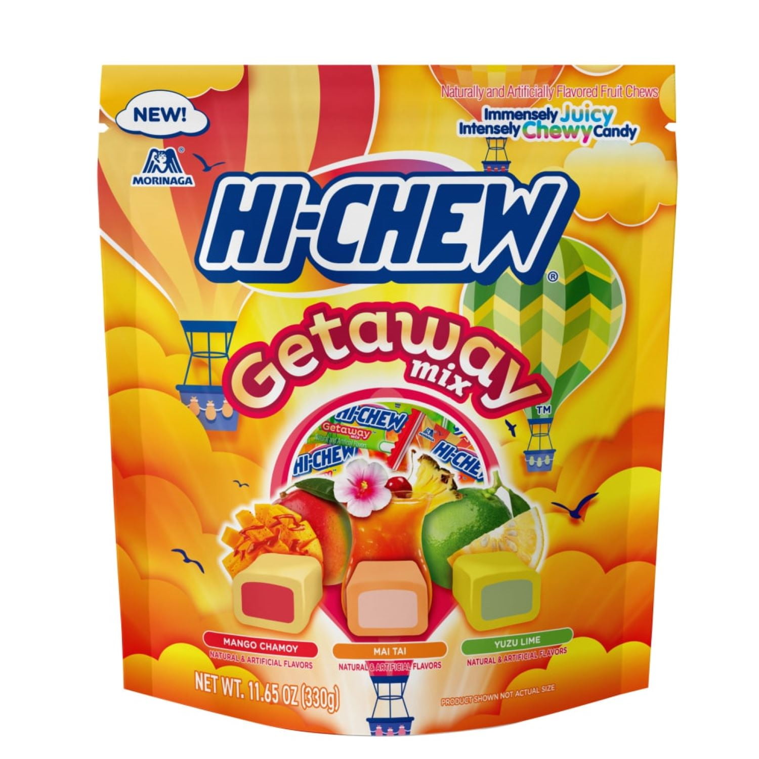 Hi-chew Kiwi with Chia Seeds Chewy Fruit Candies 1.76 oz. bar By
