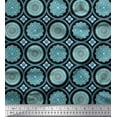 thumbnail image 1 of Soimoi Black Cotton Duck Fabric Blue Mandala Print Fabric by the Yard 42 Inch Wide, 1 of 3