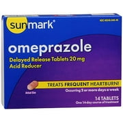 Sunmark Omeprazole Tablets, 20 mg, 14 Count