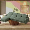 thumbnail image 2 of Modern Corduroy L-Shaped Sofa 126-inch with Cup Holder, Movable Footrest, 2 of 15