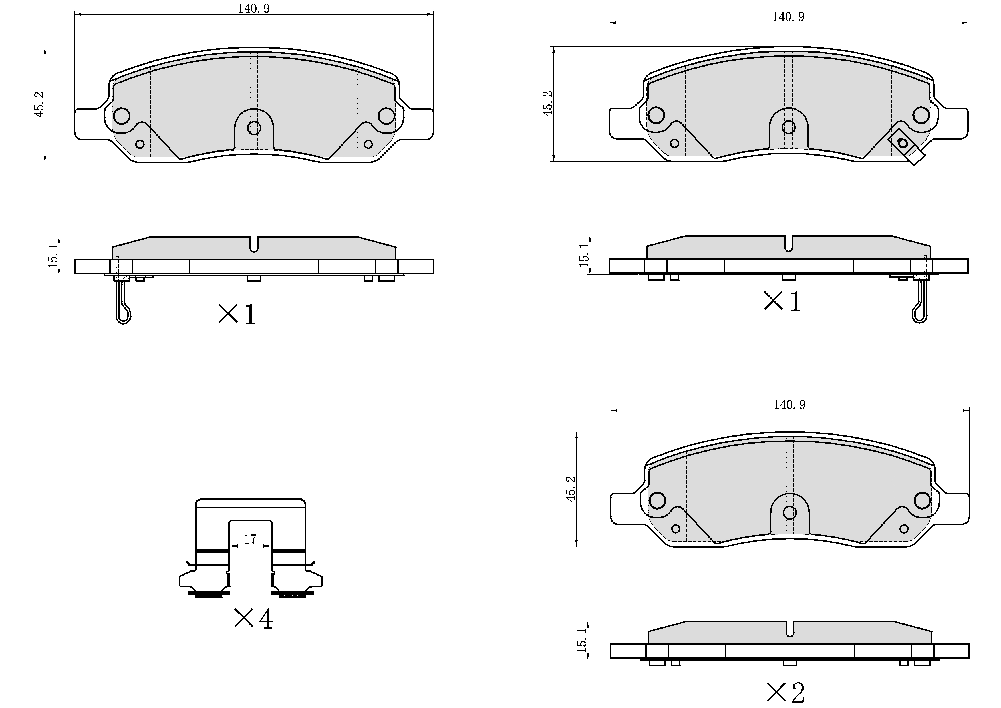 UltraHC 700 Brake Pad Set, Rear HC7.1172.0.C, Buick Lucerne 2011-2006
