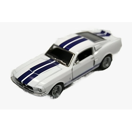 Kinsmart 5" 1967 Shelby GT-500 Ford Mustang Diecast Model Toy Car 1:38 White
