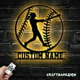 thumbnail image 3 of Craftnamesign Custom Girl Baseball Metal Wall Art LED Light, Custom Softball Player Name Sign, 3 of 5