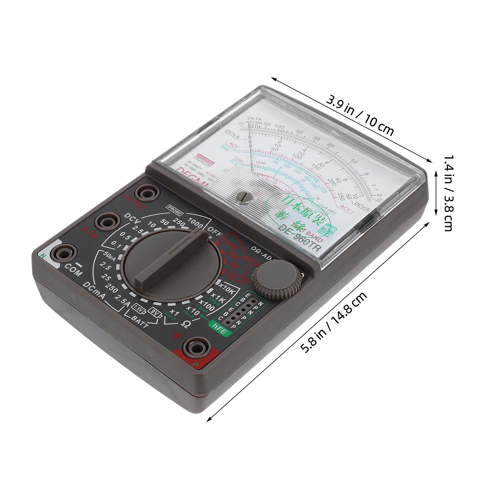 Raindrops Black Analog Multimeter for Professionals - Accurate Electrical Tester, 1 Pack