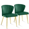 thumbnail image 5 of MOJAY Modern Velvet Dining Chair Set of 2 with Tufted Backrest and Golden Legs, Green, 5 of 11