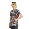 thumbnail image 3 of Disney Mickey Mouse and Friends Candy Fun Women's V-Neck Print Scrub Top, Sizes XS-3XL, 3 of 6