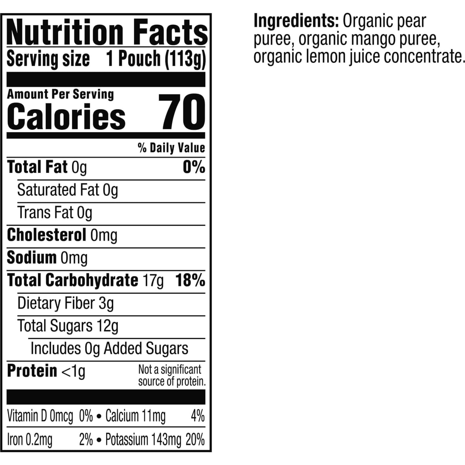 Plum Organics Stage 2 Organic Baby Food, Pear and Mango, 4 oz Pouch - Case of 12