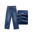 thumbnail image 6 of DOKOTOO Jeans for Women Stretchy Straight Leg Distressed Washed Comfort Fit Trendy Frayed Raw Hem Ankle Pants (Plus Size Available), 6 of 8
