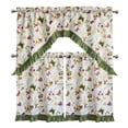 thumbnail image 2 of 3 Piece Kitchen Curtain Sawg Set, Window Treatment Butterfly & Flowers Printed Design Anita, 2 of 7