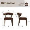 thumbnail image 2 of Dayalane Dining Chairs Set of 2, Mid Century Modern PU Upholstered Kitchen Chairs with Curved Open Back Comfy Accent Chair Side Chairs for Home Living Room Restaurant Reception, Brown, 2 of 15