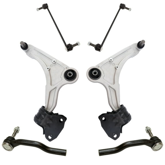 TRQ 6pc Suspension Kit Lower Control Arms W/ Ball Joints Sway Bar Links Tie Rods PSA64997