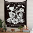 thumbnail image 3 of Gojian Skull Tapestries Black and White Skeleton Gothic Grunge Dark Witchy Wall Hanging Decor Tapestry for Bedroom Aesthetic Alt Room, 3 of 6