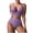 Purple, variant on Women's Solid Color Loose Fit Two Piece Bikini, Wire Free Casual Bathing Suit, Summer Pool Side Basic Swimwear White L