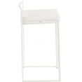 thumbnail image 3 of White Faux Leather Stackable Counter Stools, Set of 2 for Kitchen Island, Bar Height Dining Chairs with Padded Seat, Modern Farmhouse Style, 3 of 5