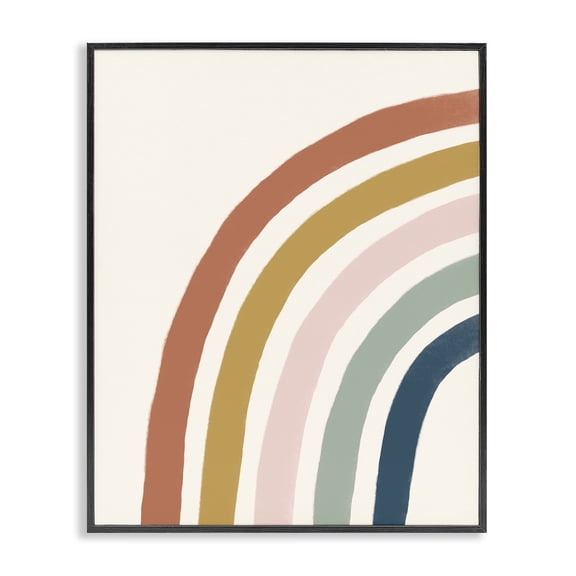 Stupell Industries Bohemian Desert Rainbow Left Side Geometric Lines Black Framed Giclee Art, 11 x 14, by Deborah Curiel
