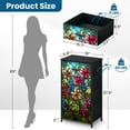 thumbnail image 3 of Dresser for Bedroom with 4 Storage Drawers Decorative Flower Vine Stained Glass Window Film Dressers Chest of Drawers Steel Framed Fabric Closet Organizers for Entryway, 3 of 7