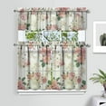thumbnail image 2 of Kitchen Curtains and Valance Set 36 Inch Tier Pioneer Colorful Floral 3 Pieces Set Dining Room Small Curtain Drapes Cafe Curtains Valance for Home Decor Rod Pocket, 2 of 6
