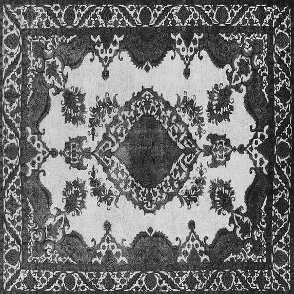 Ahgly Company Indoor Square Oriental Gray Industrial Area Rugs, 6' Square