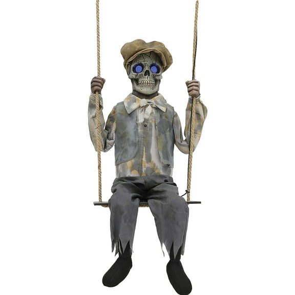 Seasonal Visions 62" Animated Swinging Skeletal Boy Halloween Decoration