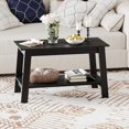 thumbnail image 2 of Ourlova 2-Tier Farmhouse Coffee Table with Storage Shelf, Rectangular Living Room Center Table Wood Coffee Table, 2 of 8