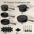 thumbnail image 2 of Astercook 18-Piece Pots and Pans Set, Black Titanium Induction Nonstick Cookware Set, Oven Safe to 480°F, Induction Compatible & Dishwasher Safe, Kitchen Cooking Set for RV Trips, Camping and Picnic, 2 of 10