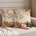 thumbnail image 2 of Green Orange Blue Pumpkin Outdoor Pillow Covers, Waterproof Decorative Throw Pillowcases Set of 2, Thanksgiving Fall Leaves Weeping Couch Cushion Cases with Zipper for Patio Garden Sofa 18"x18", 2 of 9
